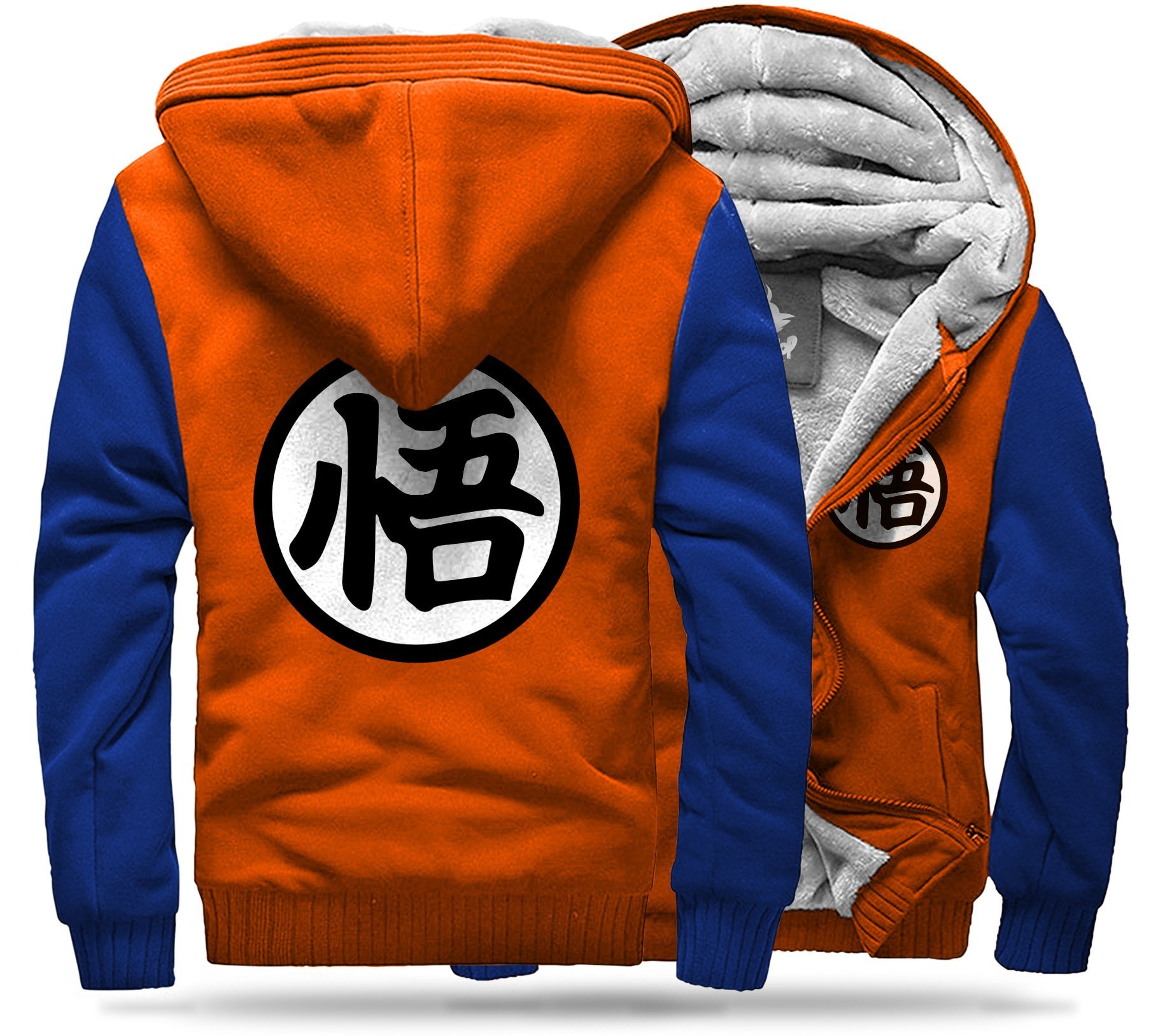 DBZ Fleece Jacket Kanji "Go" (Orange & Blue) 1 / S Official Dragon Ball Z Merch