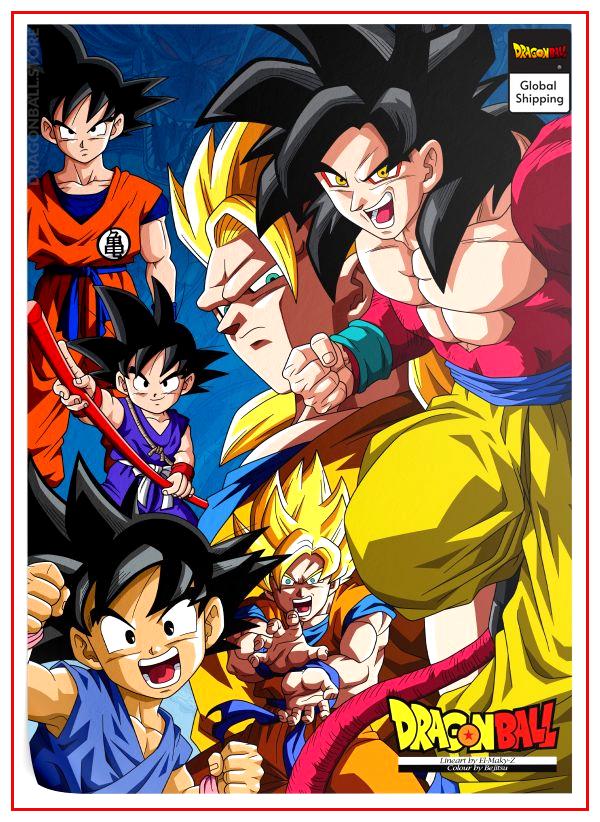 Dragon Ball Poster Goku Evolutions Default Title Official Dragon Ball Z Merch
