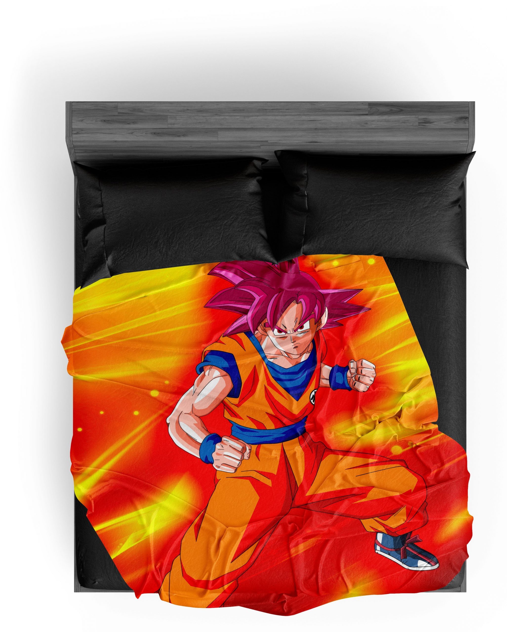 Dragon Ball Super Blanket Goku SSJ God 21 / 150X200cm Official Dragon Ball Z Merch