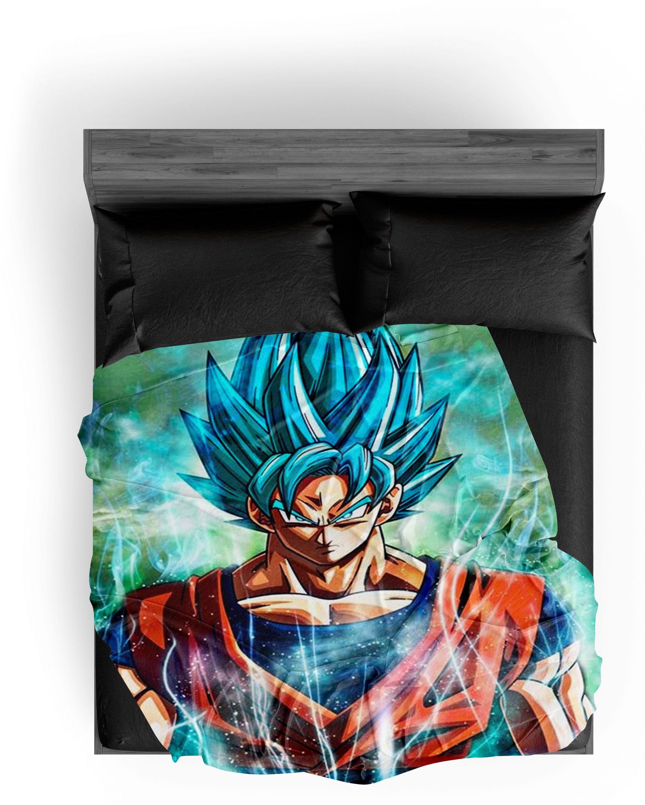 Dragon Ball Super Blanket Goku SSJ Blue 130x150cm Official Dragon Ball Z Merch