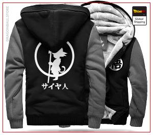 DBZ Fleece Jacket Black & Grey Black & Grey / 5XL Official Dragon Ball Z Merch
