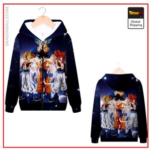 DBZ Zip Sweatshirt Goku Transformations MQX 1069 / S Official Dragon Ball Z Merch