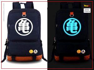 Dragon Ball Z Backpack  Kanji Fluorescent Kanji "Kame" - Blue Official Dragon Ball Z Merch