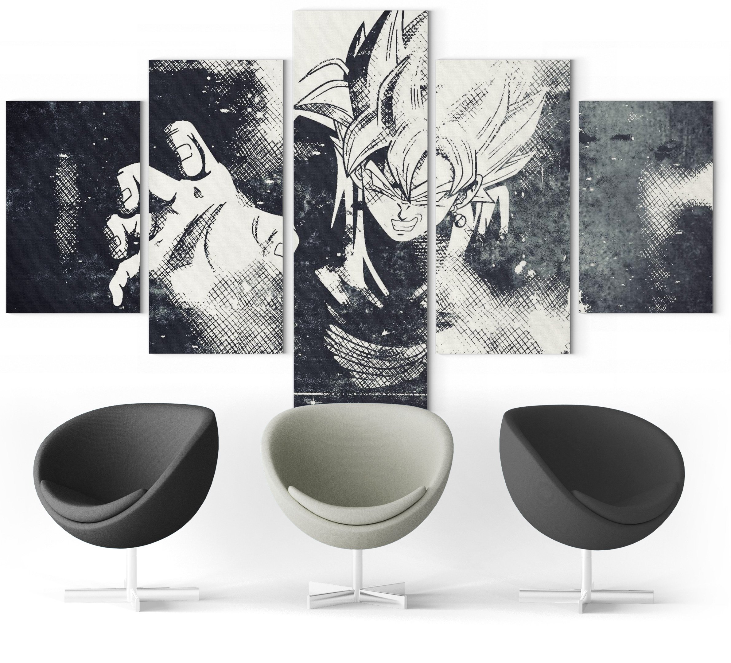 Dragon Ball Super Black & White Wall Art Canvas Small / Without frame Official Dragon Ball Z Merch