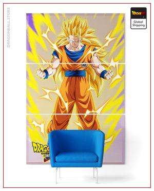 Wall Art Canvas Dragon Ball Z Goku SSJ3 Medium - 40x80 cm (x3) / Without frame Official Dragon Ball Z Merch