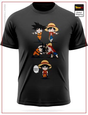 Dragon Ball Z T-Shirt Fusion Goku Luffy Grey / 3XL Official Dragon Ball Z Merch