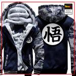 Premium Winter Kanji Fleece Jackets (Goku's Kanji) DBM2806 Dark Gray / M Official Dragon Ball Merch