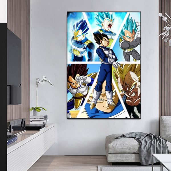 Japanese Anime Dragon Ball Goku Vegeta Dragon Ball Poster Art Canvas Painting Mural Printing Home Living 1 - Dragon Ball Store