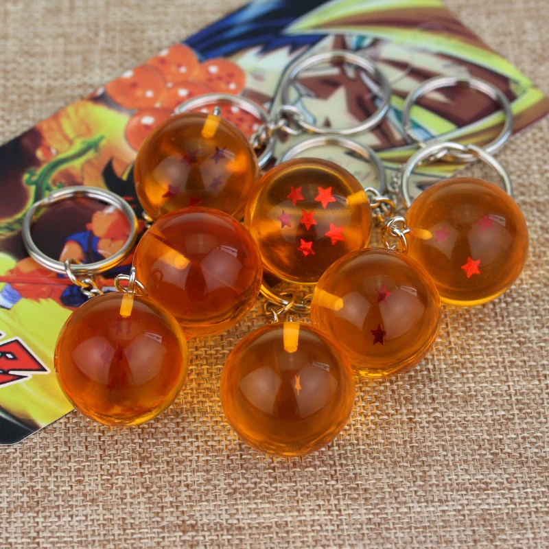 Cartoon Anime Dragon Ball Series Keychain Charm Jewelry 1 7 Stars Balls Pendant Keyring for Women 1 - Dragon Ball Store