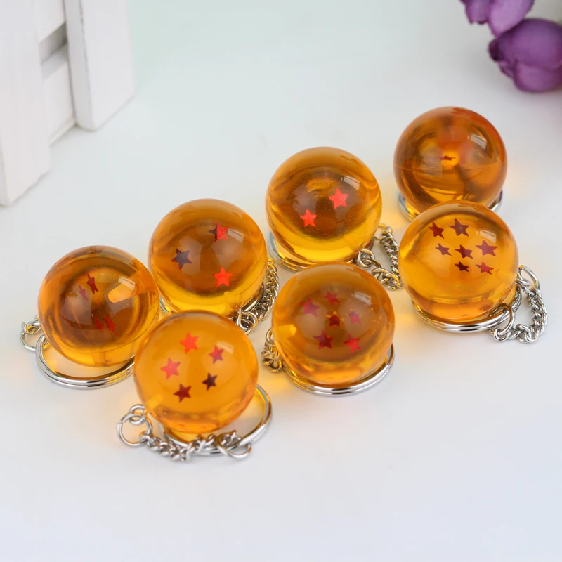 Cartoon Anime Dragon Ball Series Keychain Charm Jewelry 1 7 Stars Balls Pendant Keyring for Women - Dragon Ball Store