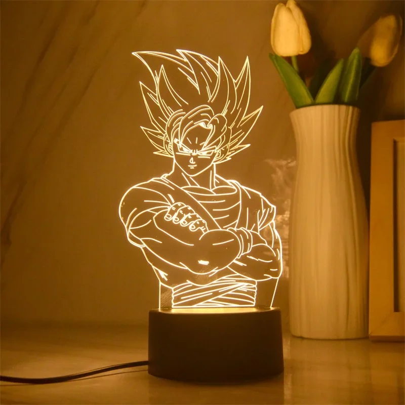 Dragon balls Z Figure Gokus Series LED Light 3D Night Light Warm White Table Lamp Bedroom 1 - Dragon Ball Store
