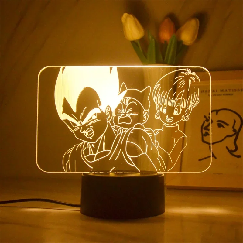 Dragon balls Z Figure Gokus Series LED Light 3D Night Light Warm White Table Lamp Bedroom 3 - Dragon Ball Store