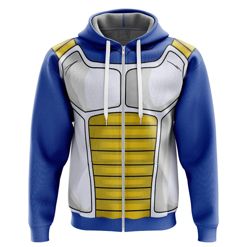 Vegeta Armor Dragon Ball Z Zip Hoodie Jacket FRONT mockup 800x800 1 - Dragon Ball Store